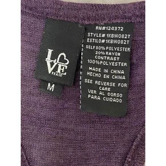 Love Please Women's Sequin Razorback Tank‎ Top Medium Purple Swiftie Glam - Picture 4 of 6